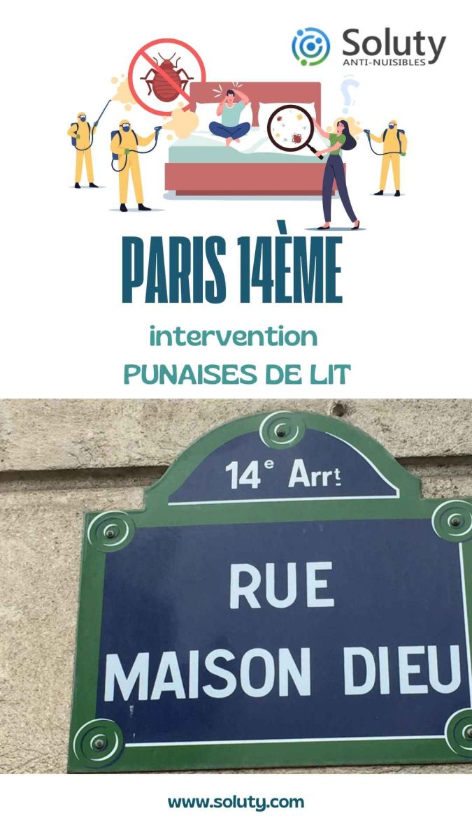 Société de désinsectisation de punaises de lit et exterminateur de nuisibles à Paris 14ème (75014)